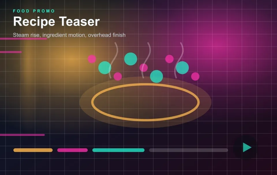 Recipe motion teaser AI video example